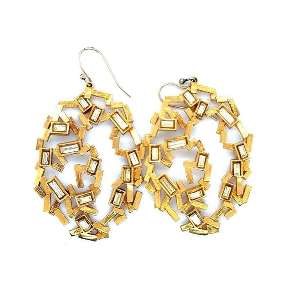 Geometric Crystal Statement Earrings - Picture 1 of 6